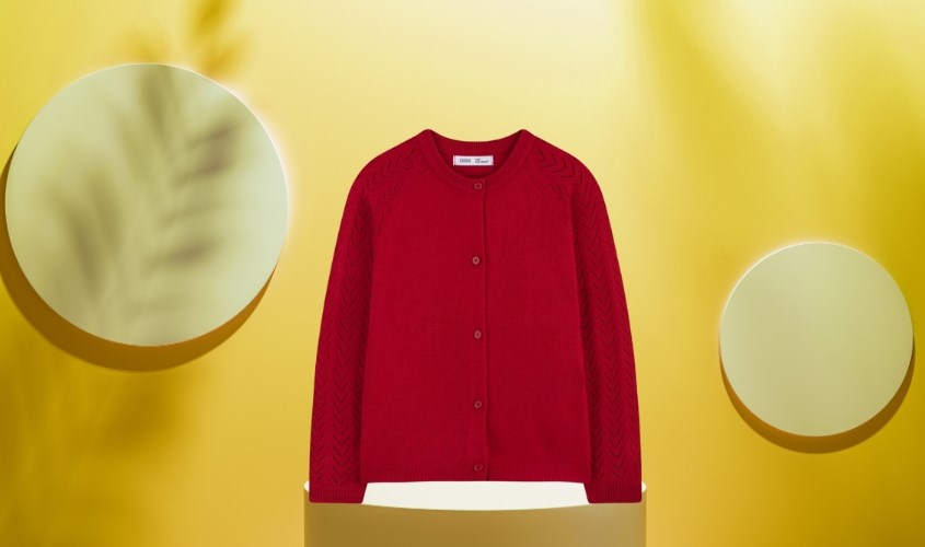 Cardigan bé gái Canifa 1TC21W001-SR027 màu đỏ 