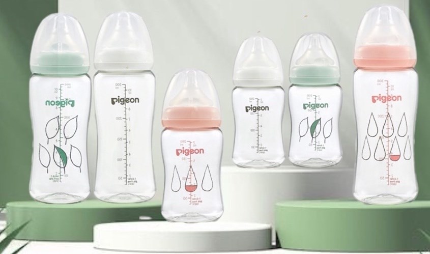 Bình sữa Pigeon thật được chia thành nhiều loại dung tích khác nhau Bình sữa Pigeon thật được chia thành nhiều loại dung tích khác nhau