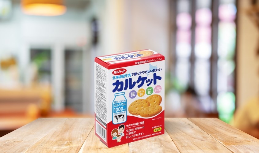 Bánh quy Calket vị sữa Hokkaido hộp 75g (từ 6 tháng)