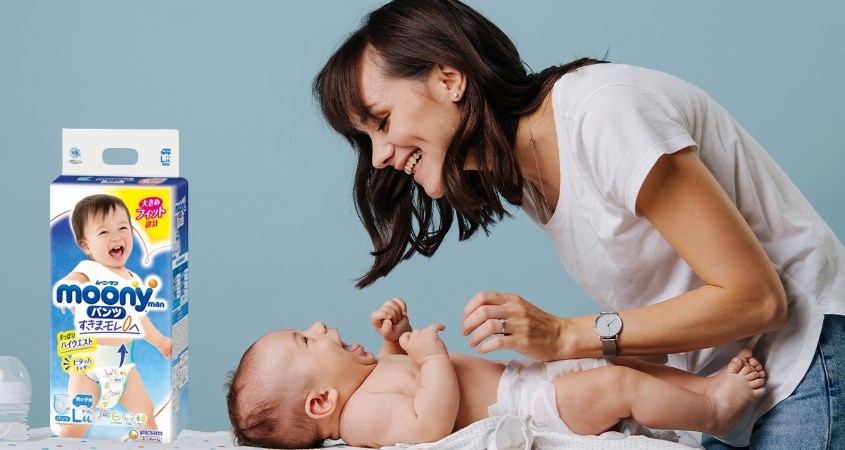 Tã quần Moony man bé trai size L 44 miếng (9 - 14 kg)