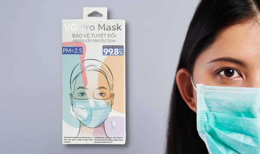 Hộp 20 cái khẩu trang VGH Pro Mask 3 lớp