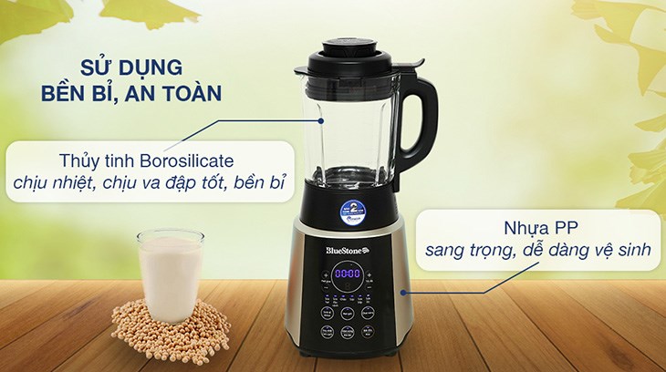 Máy làm sữa hạt đa năng BlueStone BLB-6033 sở hữu vỏ ngoài cao cấp, tinh tế nhờ được làm từ nhựa PP
