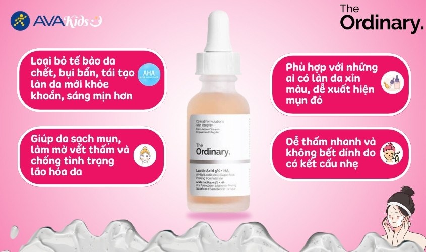 Tẩy tế bào chết Lactic Acid 5% + HA The Ordinary