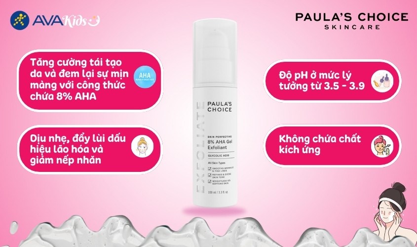 Tẩy tế bào chết Paula’s Choice Skin Perfecting 8% AHA Gel Exfoliant