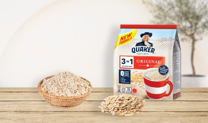 Yến mạch nguyên chất cán mỏng vị truyền thống Quaker 420g (dành cho bé từ 3 tuổi) 
