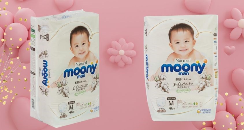 Tã quần Moony Natural man size M 46 miếng (5 - 10 kg)