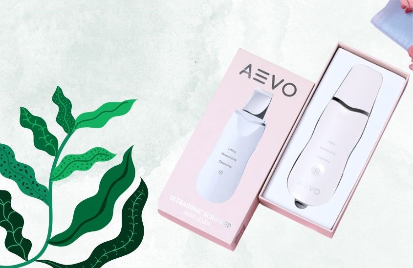 Máy tẩy tế bào chết AEVO Ultra Skin Scrubber AE68-038W cấp ẩm giúp da căng bóng