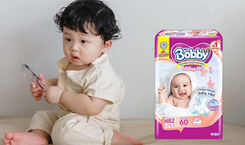 Tã lót Bobby size NB2 60 miếng (Trên 1 tháng)