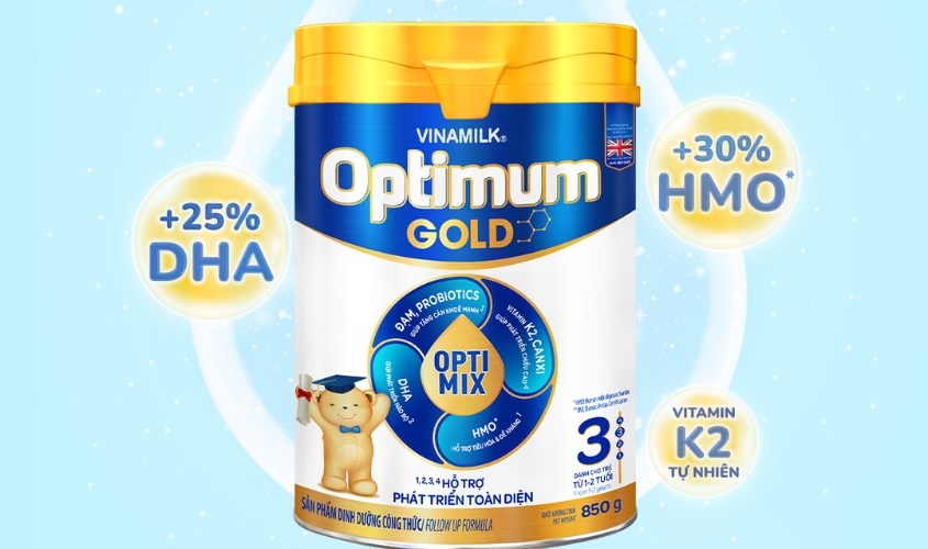 Sữa bột Vinamilk Optimum Gold số 3 850g (1 - 2 tuổi)