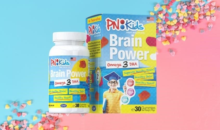 Viên nhai PN Kids Brain Power Omega 3 DHA bổ não, bổ mắt 30 viên