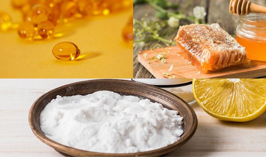 Mặt nạ vitamin E, mật ong và baking soda