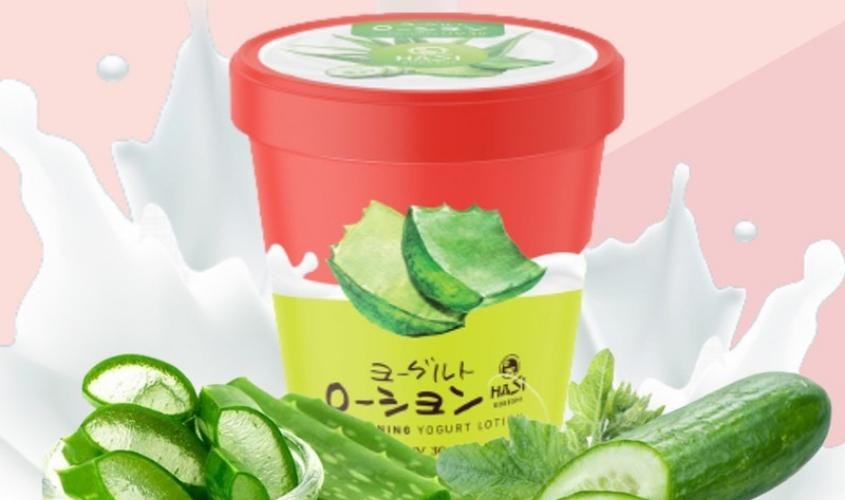 Sữa dưỡng thể chiết xuất nha đam, dưa leo trắng da Hasi Yogurt UV30 180g