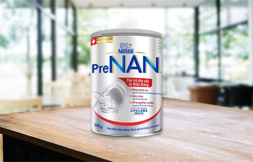 Sữa bột PreNAN 380g (trẻ sơ sinh) dành cho trẻ nhẹ cân, thiếu tháng
