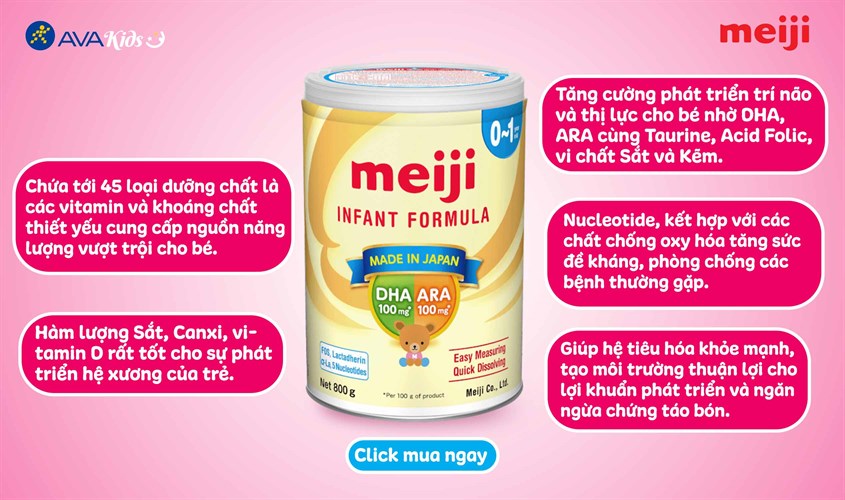 Sữa bột Meiji Infant Formula 800g (0 - 12 tháng)