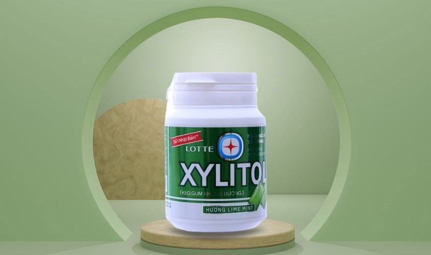 Kẹo singum Lotte Xylitol hương bạc hà, chanh hũ 58g
