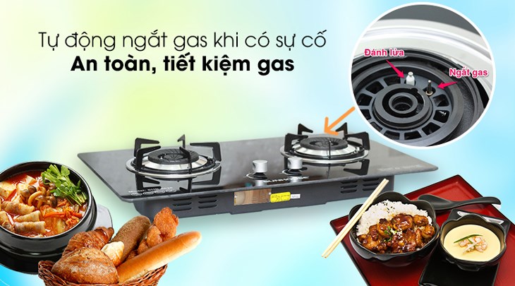 Bếp ga âm Sunhouse SHB-6636 có thể ngắt gas tự động khi ngọn lửa bị gió thổi tắt hoặc khi nước trào xuống, giúp hạn chế nguy cơ cháy nổ Bếp ga âm Sunhouse SHB-6636 có thể ngắt gas tự động khi ngọn lửa bị gió thổi tắt hoặc khi nước trào xuống, giúp hạn chế nguy cơ cháy nổ