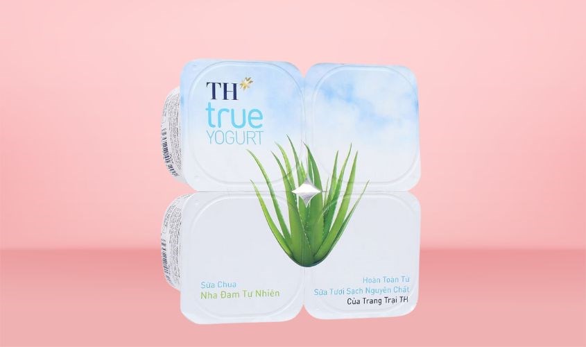 Lốc 4 hộp sữa chua trái cây TH true YOGURT vị nha đam 100g