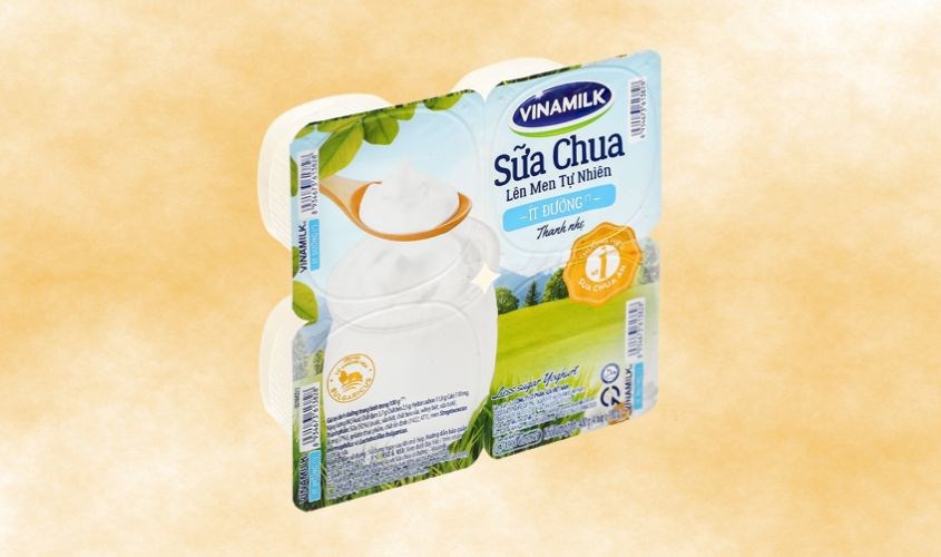 Lốc 4 hộp sữa chua ít đường Vinamilk 100g