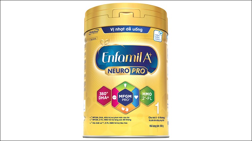 Sữa bột Enfamil A+ Neuropro số 1 vị nhạt dễ uống 830g