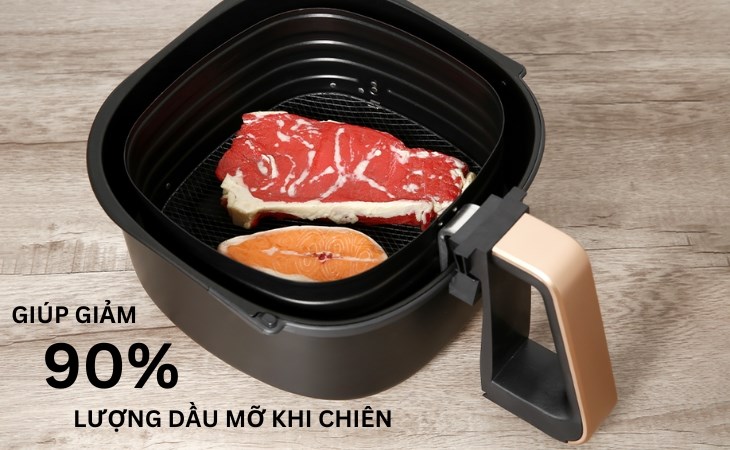Nồi chiên không dầu Philips HD9860/90 XXL làm giảm lượng chất béo giảm đến 90%, đảm bảo sức khỏe cho bạn và cả gia đình.