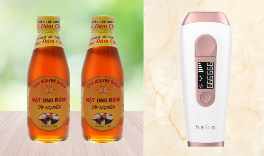 Dùng máy triệt lông cá nhân Halio IPL trước khi se khít vùng kín với mật ong nguyên chất