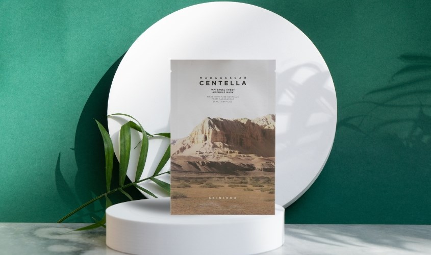 Mặt nạ giấy Rau Má dưỡng ẩm làm dịu da Skin1004 Madagascar Centella Watergel Sheet Ampoule 25 ml 