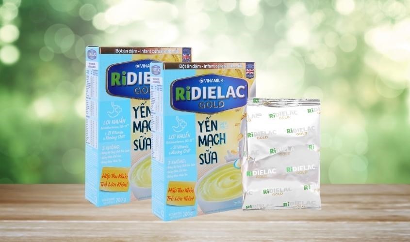 Bột ăn dặm Vinamilk RiDielac Gold yến mạch, sữa hộp 200g (6 - 24 tháng)