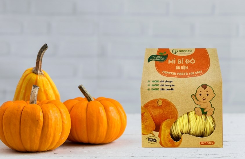 Mì ăn dặm bí đỏ Organic Anpaso 120g (từ 7 tháng)