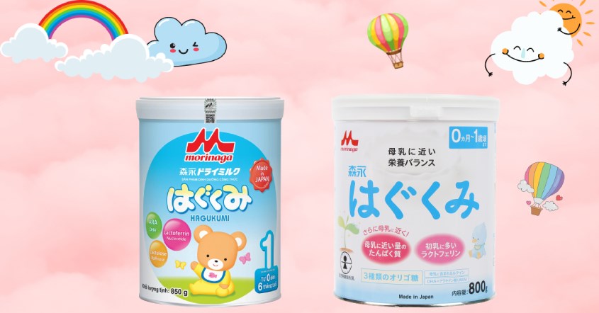 Nên chọn sữa Morinaga nội địa hay Sữa bột Morinaga Hagukumi số 1 850g (0 - 6 tháng)