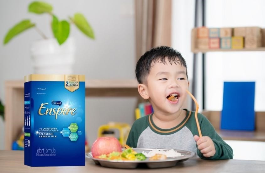 Sữa Enspire xanh hỗ trợ  hệ tiêu hóa cho bé