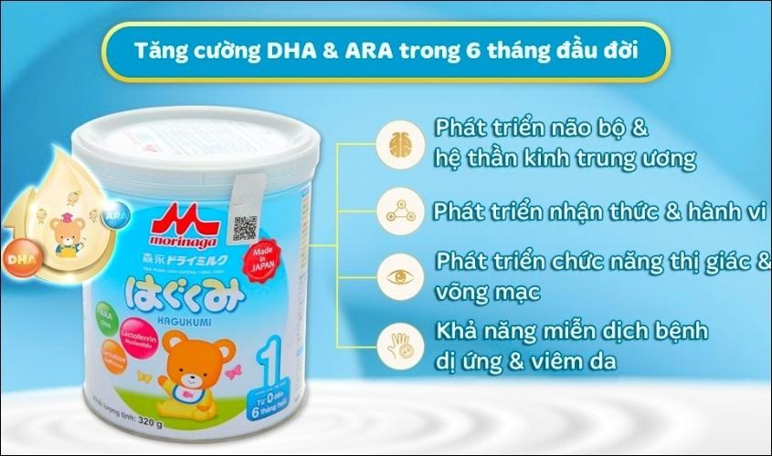 Sữa bột Morinaga Hagukumi số 1 320g (0 - 6 tháng)