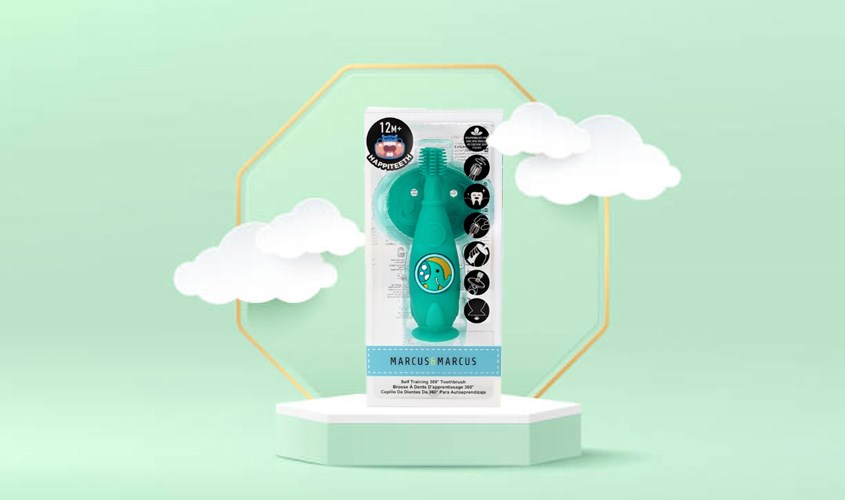 Bàn chải cho bé Marcus & Marcus MNMRC12-EP silicone mềm (từ 1 tuổi) - Màu xanh lá