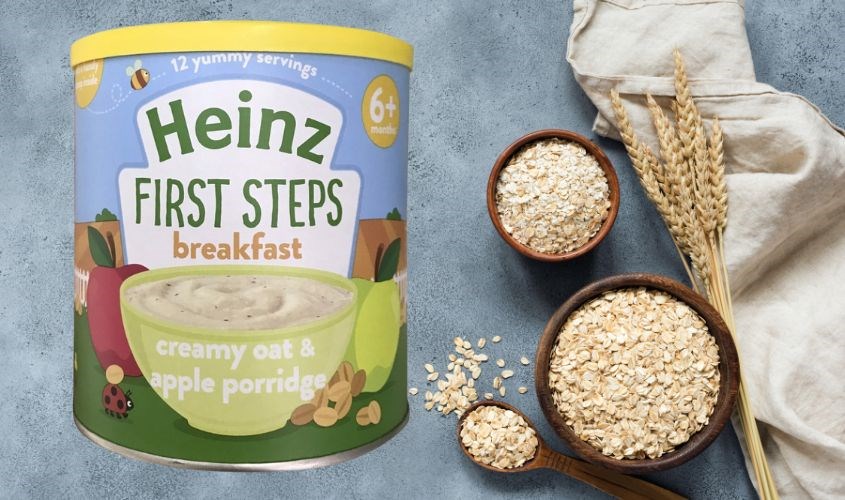 Cháo kem Heinz yến mạch, táo lon 240g (từ 6 tháng) Cháo kem Heinz yến mạch, táo lon 240g (từ 6 tháng)