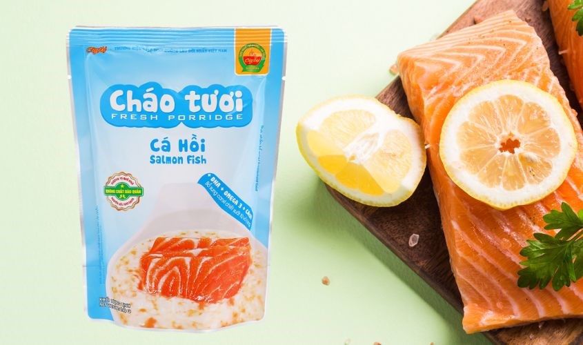 Cháo tươi Cây Thị vị cá hồi gói 260g thích hợp cho bé từ 7 tháng tuổi Cháo tươi Cây Thị vị cá hồi gói 260g thích hợp cho bé từ 7 tháng tuổi