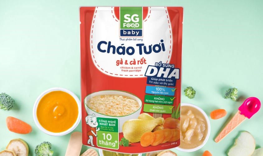 Cháo tươi SG Food Baby vị gà, cà rốt gói 240g Cháo tươi SG Food Baby vị gà, cà rốt gói 240g