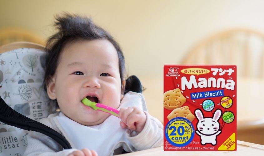 Bánh quy ăn dặm Manna vị sữa hộp 52g (từ 6 tháng)