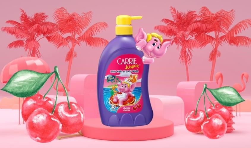 Sữa tắm & gội 2in1 cho bé Carrie Junior hương Cherry 280g (từ 2 tuổi)
