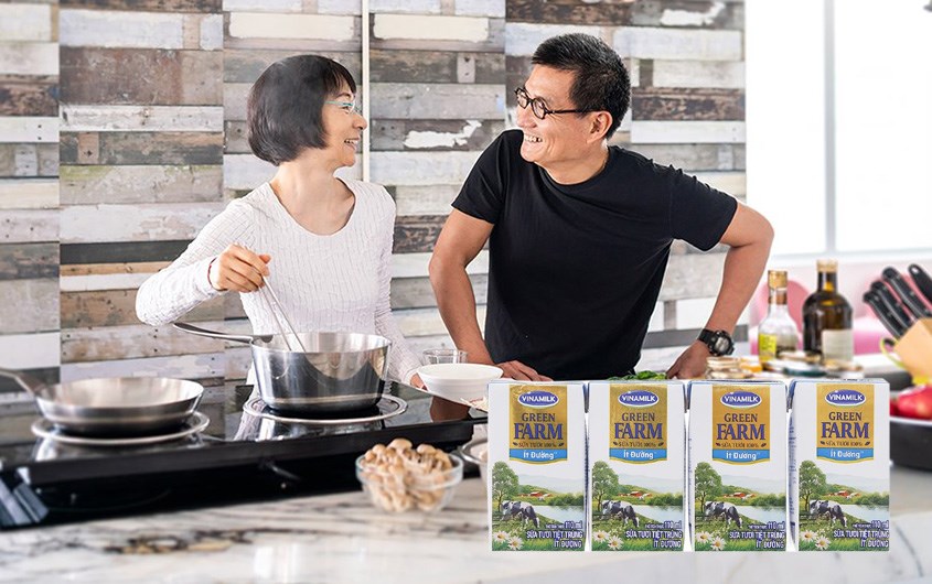 Lốc 4 hộp sữa tươi Vinamilk Green Farm ít đường 110 ml Lốc 4 hộp sữa tươi Vinamilk Green Farm ít đường 110 ml