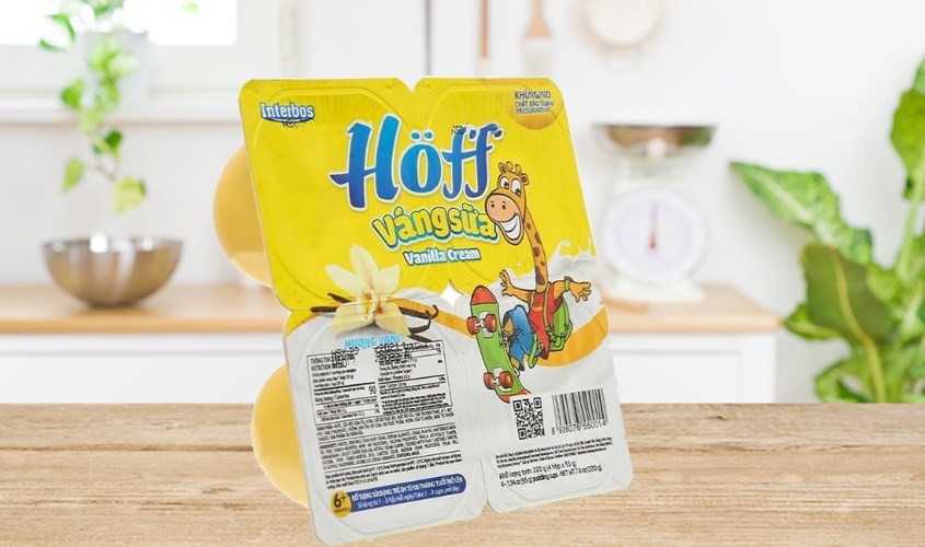 Lốc 4 hũ váng sữa Hoff vị vani 55g