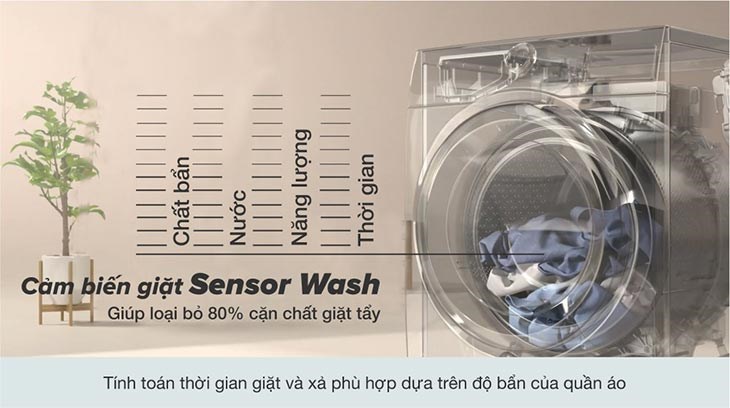 Máy giặt sấy Electrolux Inverter 11 kg EWW1142Q7WB nhận biết mức độ bẩn và đánh bay 49 loại vết bẩn nhờ công nghệ cảm biến Sensor Wash