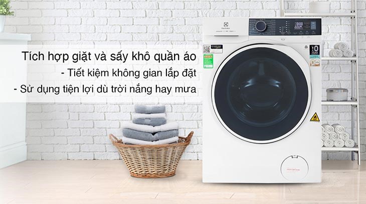 Máy giặt sấy Electrolux Inverter 9 kg EWW9024P5WB giúp tiết kiệm chi phí và không gian nhà ở