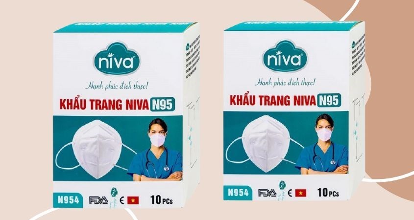 Hộp 10 cái khẩu trang y tế Niva 95 5 lớp