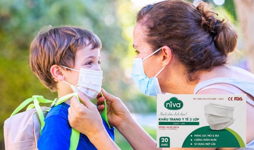Hộp 20 cái khẩu trang y tế Niva 3 lớp