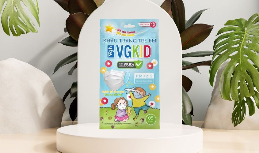 Túi 5 cái khẩu trang y tế cho bé VGH VG KID 3 lớp