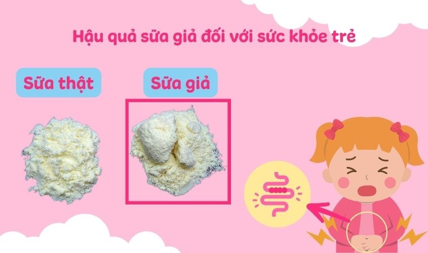 Sử dụng sữa giả gây ảnh hưởng xấu đến sức khỏe của trẻ và phụ nữ mang thai