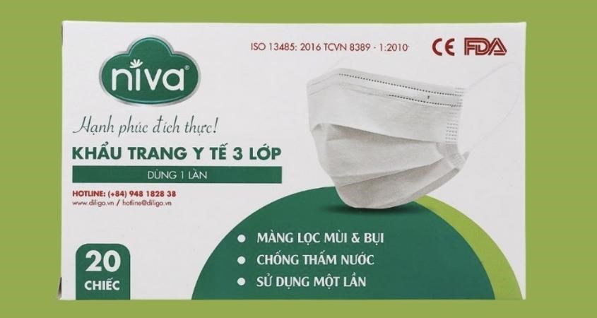 Hộp 50 cái khẩu trang y tế Niva 4 lớp Hộp 50 cái khẩu trang y tế Niva 4 lớp