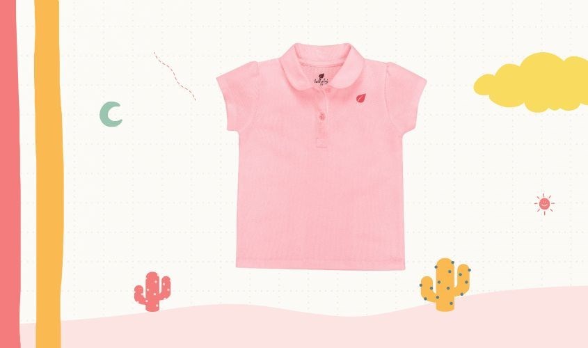 Áo polo bé gái Lullaby NH368M màu hồng Áo polo bé gái Lullaby NH368M màu hồng