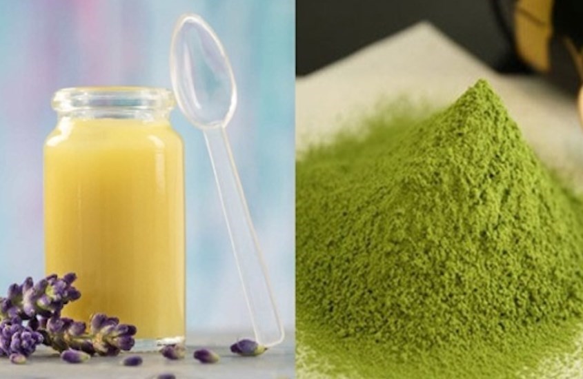 Trà xanh kết hợp với sữa ong chúa là nguyên liệu cực kỳ tốt để đắp mặt.