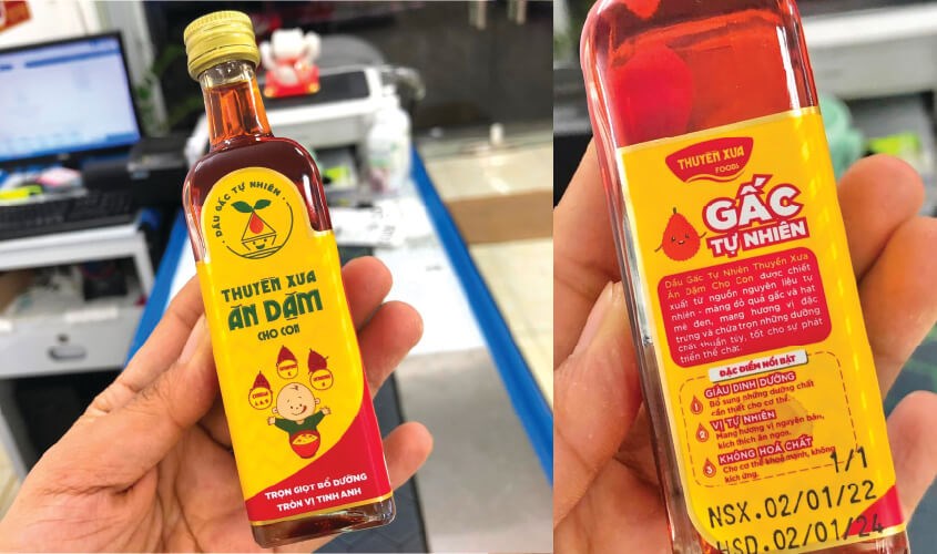 Dầu gấc tự nhiên Thuyền Xưa ăn dặm cho bé chai 65 ml