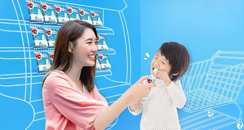 Phô mai Con Bò Cười Le Cube vị sữa gói 78g 